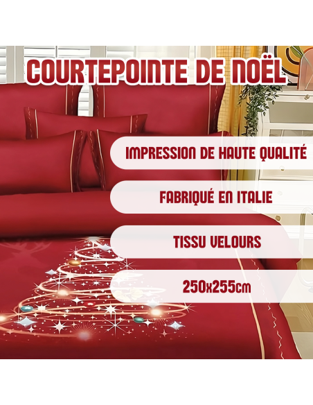 Couette matrimoniale en velours, impression numérique de Noël, édredon d'hiver