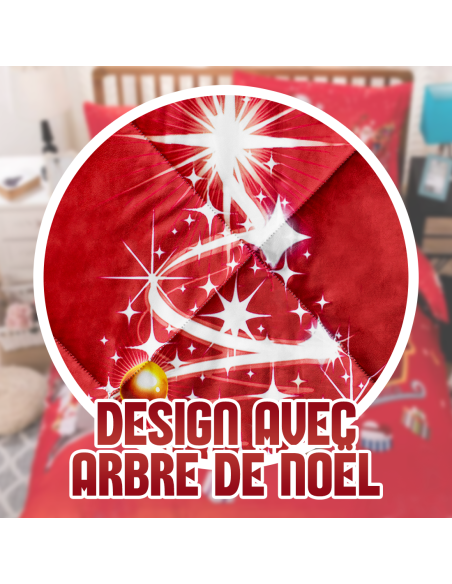 Couette matrimoniale en velours, impression numérique de Noël, édredon d'hiver