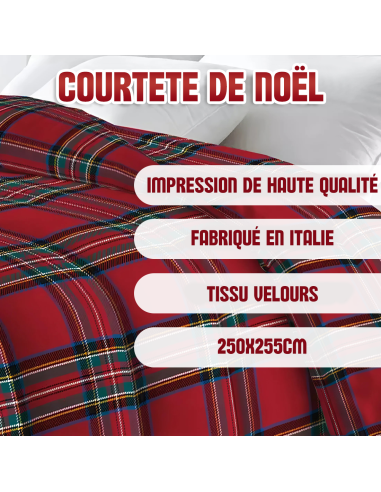 Couette Double en Tissu Velours TARTAN Duvet...