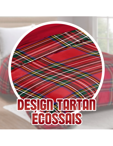 Couette Double en Tissu Velours TARTAN Duvet...