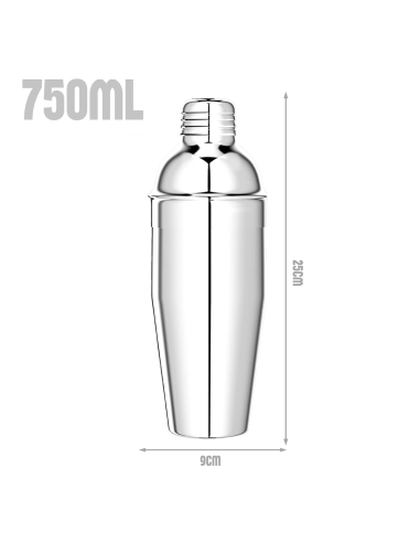 Set de Cocktail 8 Pièces Shaker en Acier 750ml...