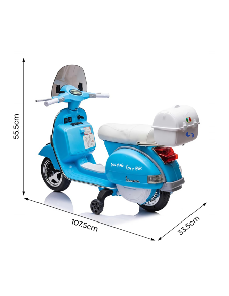 Moto Électrique Scooter pour Enfants LT960 Vespa PX150 Full Napoli avec Top Case
