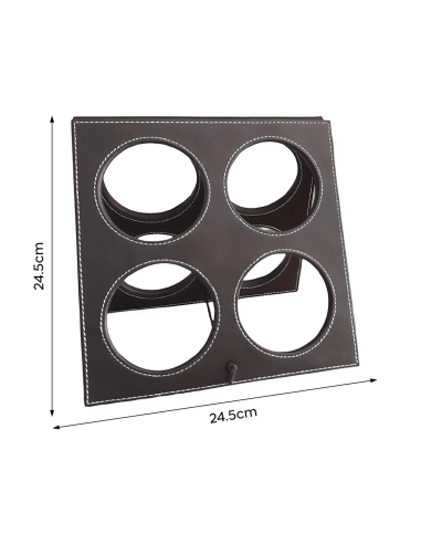 Porte-bouteilles de vin en simili cuir 4 places...