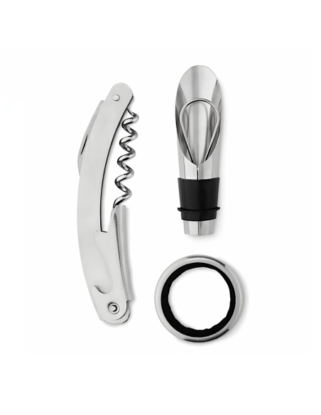 Porte-bouteilles de vin en simili cuir 4 places avec accessoires ouvre-bouteille