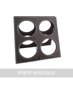 Porte-bouteilles de vin en simili cuir 4 places avec... 2