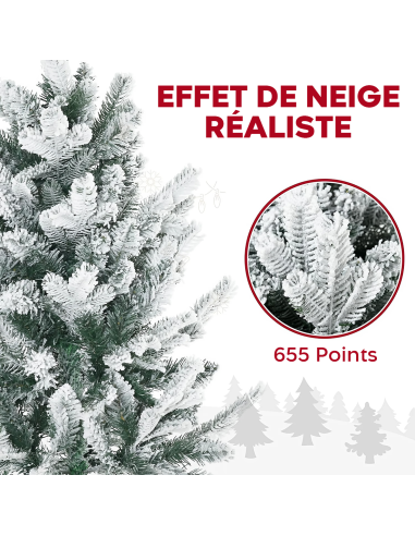 Sapin de Noël CORTINA Neigeux 210H 655 Branches...