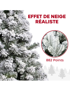 Sapin de Noël MONTEROSA enneigé 210H, 882 branches, effet... 2