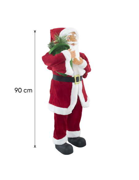 Père Noël Costume Rouge et Blanc 144409 Décoration de Noël 90H cm