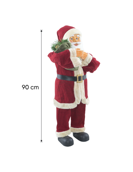 Père Noël Costume Rouge et Crème 144411 Décoration de Noël Ornement de 90H cm