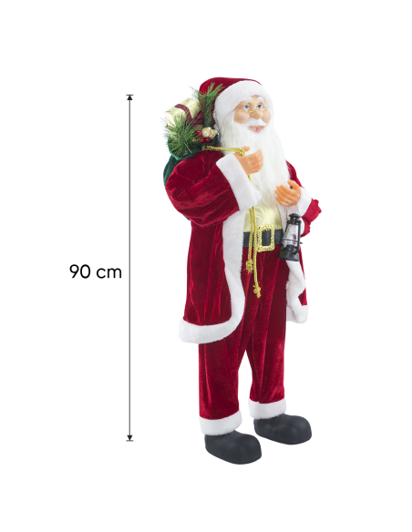 Père Noël avec Tenue Rouge 144413 Décoration de Noël Ornement de 90H cm.