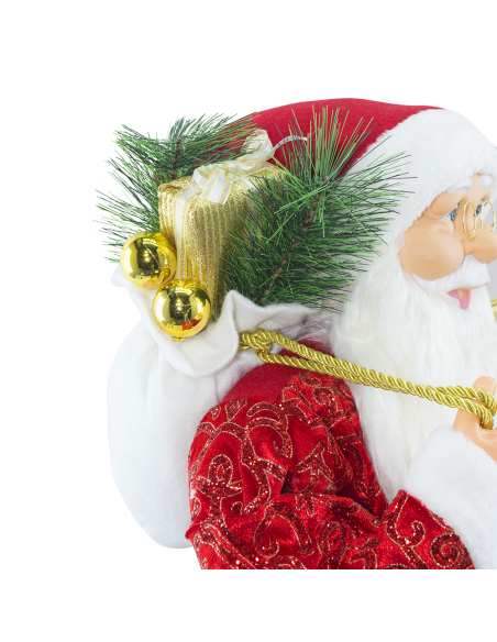 Père Noël en Habit Rouge avec Paillettes 144416 Décoration de Noël 90H cm
