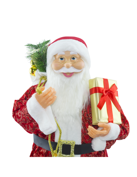 Père Noël en Habit Rouge avec Paillettes 144416 Décoration de Noël 90H cm