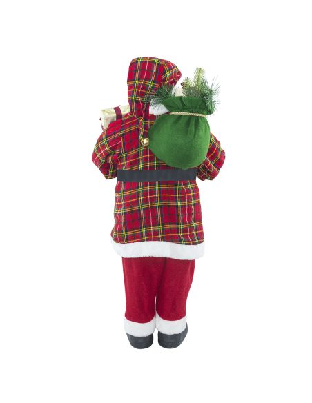 Père Noël en Habit Écossais 144418 Décoration de Noël 90H cm.