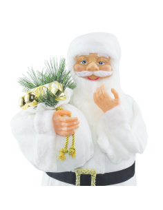 Père Noël en Habit Blanc 144506 Décoration de Noël 90H cm. 2