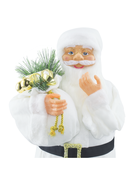 Père Noël en Habit Blanc 144506 Décoration de Noël 90H cm.