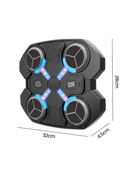 Machine de Boxe Musicale pour Enfants avec Bluetooth Lumières RGB, Sons et Gants