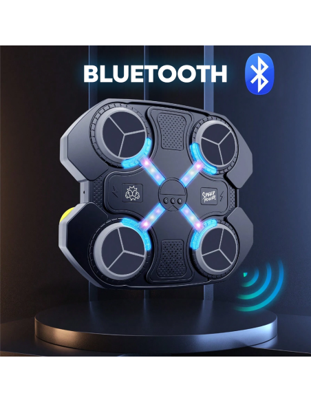 Machine de Boxe Musicale pour Enfants avec Bluetooth Lumières RGB, Sons et Gants