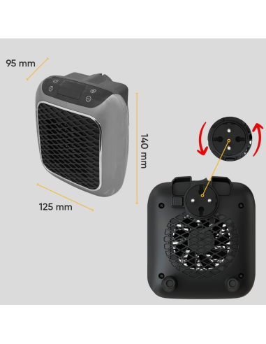 Mini radiateur électrique portable 800W avec...