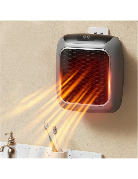 Mini radiateur électrique portable 800W avec écran LED et minuterie réglable