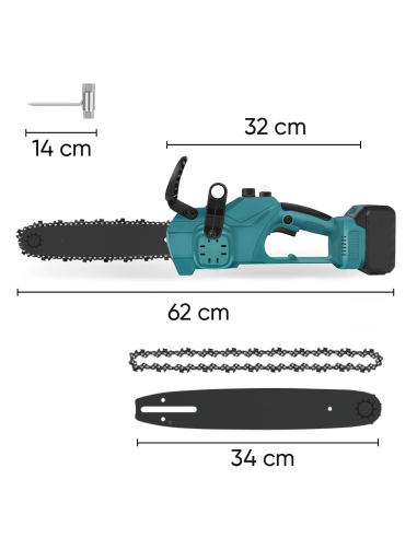 Tronçonneuse sans fil 3980W, lame 12", double...