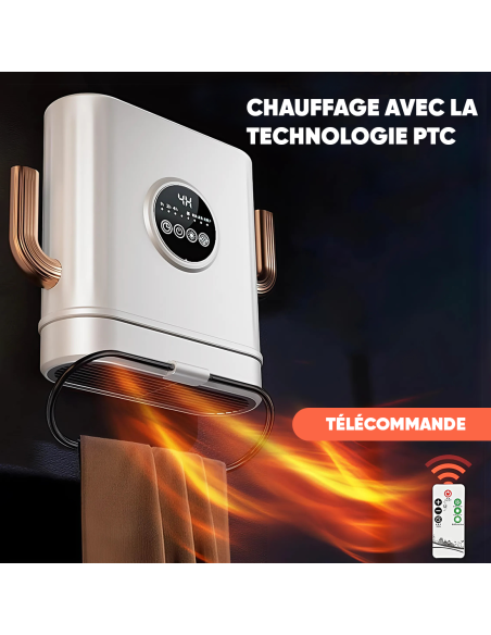 Convecteur électrique 2600W Chauffage portable Fonction chaleur et ventilation