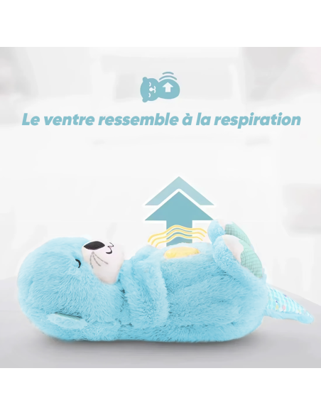 Peluche Loutre Respirant avec Musique et Lumières Apaisantes pour Bébés