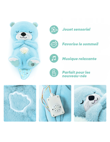 Peluche Loutre Respirant avec Musique et...