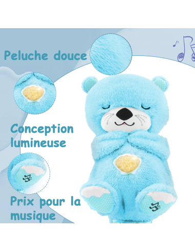 Peluche Loutre Respirant avec Musique et...