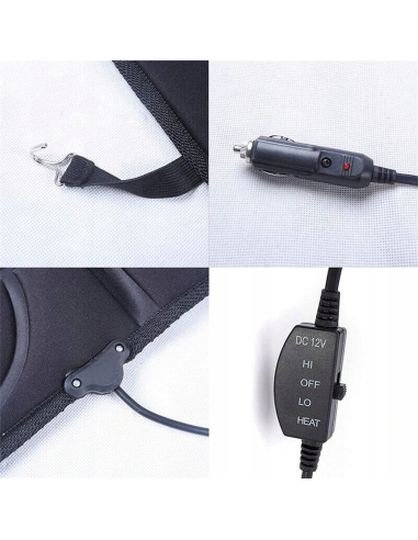 Coussin de siège chauffant universel avec 2...