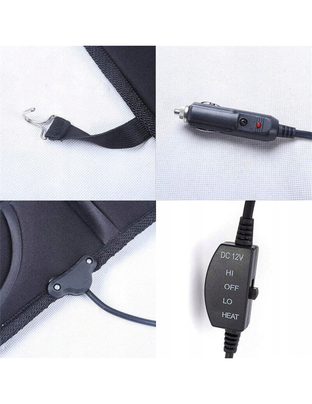 Coussin de siège chauffant universel avec 2 niveaux de réglage de chaleur