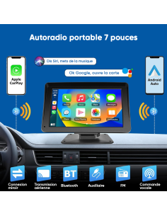 Écran CarPlay 7'' pour voiture avec GPS FM Bluetooth sans... 2