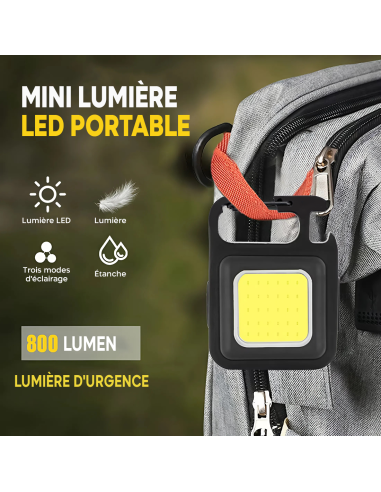 Mini Lampe LED Porte-Clés Multifonction avec...
