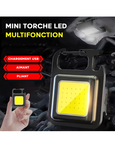 Mini Lampe LED Porte-Clés Multifonction avec...