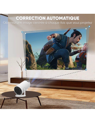 Projecteur 4K Ultra HD portable Wi-Fi, rotation...