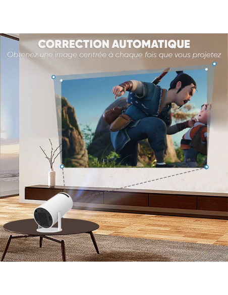 Projecteur 4K Ultra HD portable Wi-Fi, rotation 180° et haut-parleurs Hi-Fi