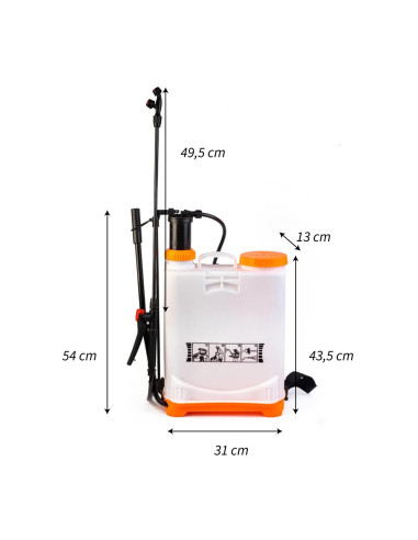 Pulvérisateur manuel à dos 16L avec pompe et...