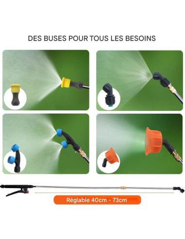 Pulvérisateur manuel à dos 16L avec pompe et...