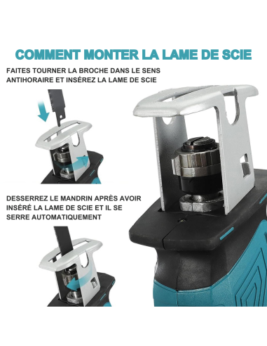 Scie alternative 48V, double batterie, 4 lames,...