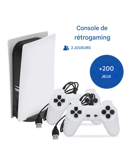 Console de jeux rétro pour TV, 200 jeux inclus avec 2 manettes filaires.