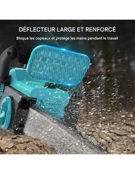 Tronçonneuse sans fil 3980W, lame 12", double batterie 21V, avec mallette