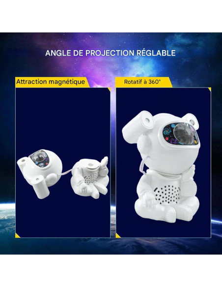Projecteur Astronaute Plafond Télécommande Bluetooth Lumière Nocturne