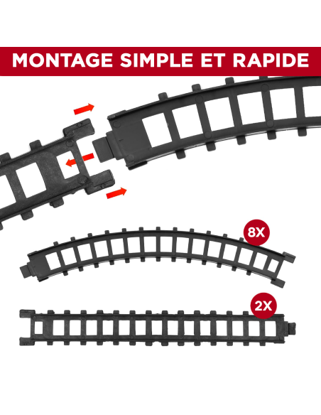 Petit train de Noël 13 pièces avec lumières, sons et mouvement à piles
