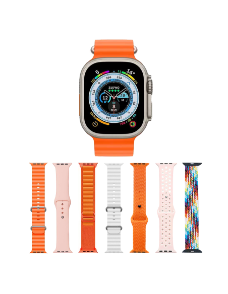 Smartwatch Ultra 49mm, 7 cinturini, notifiche, chiamate e app per iOS e Android