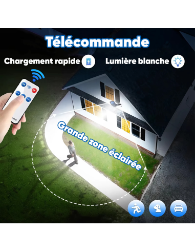 Mini lampe solaire 3 panneaux intégrés 216 LED...