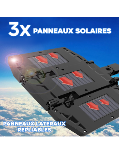 Mini lampe solaire 3 panneaux intégrés 216 LED...