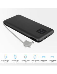 Powerbank 20000mAh chargeur rapide portable avec 4 ports USB 2
