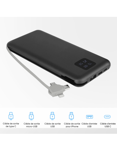 Powerbank 20000mAh chargeur rapide portable...
