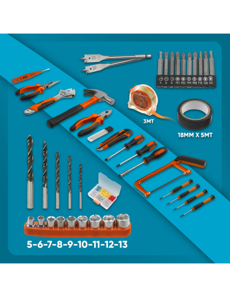 Perceuse-visseuse Double Batterie 21V Rechargeable Mallette avec Outils Inclus