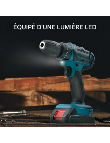 Perceuse-visseuse Double Batterie 21V...