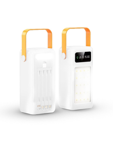 Power Bank 60000mAh avec Lumière d'Urgence, Recharge Rapide et Portable